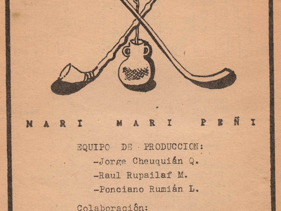 Logo y contraportaba Boletín Mari Mari Peñi 1982