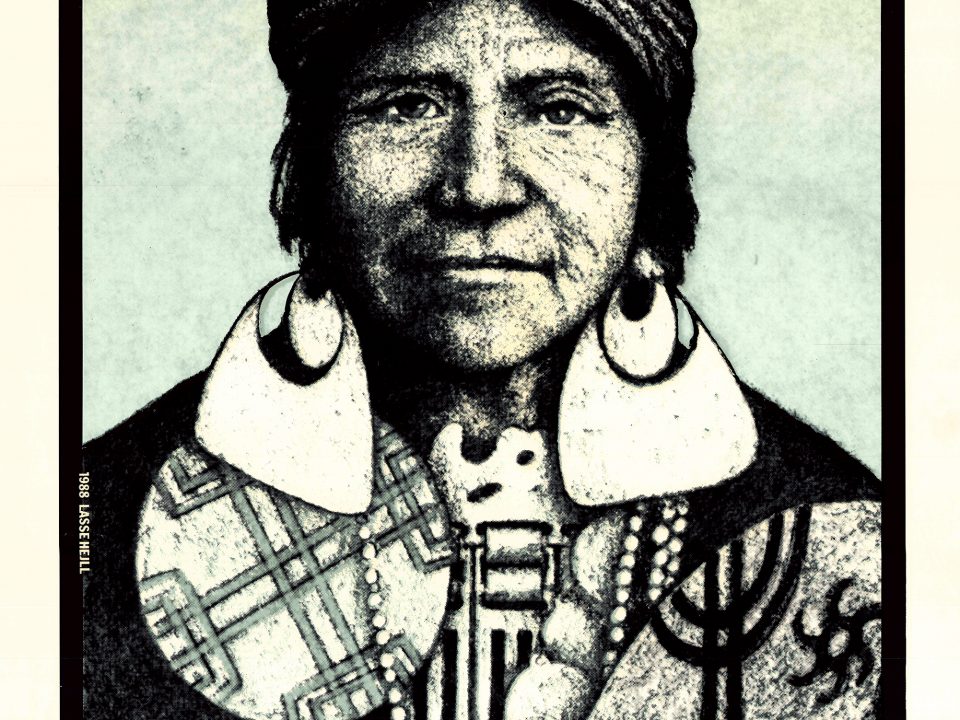 Afiche del Comité de Solidaridad con el Pueblo Mapuche 1988 Suecia