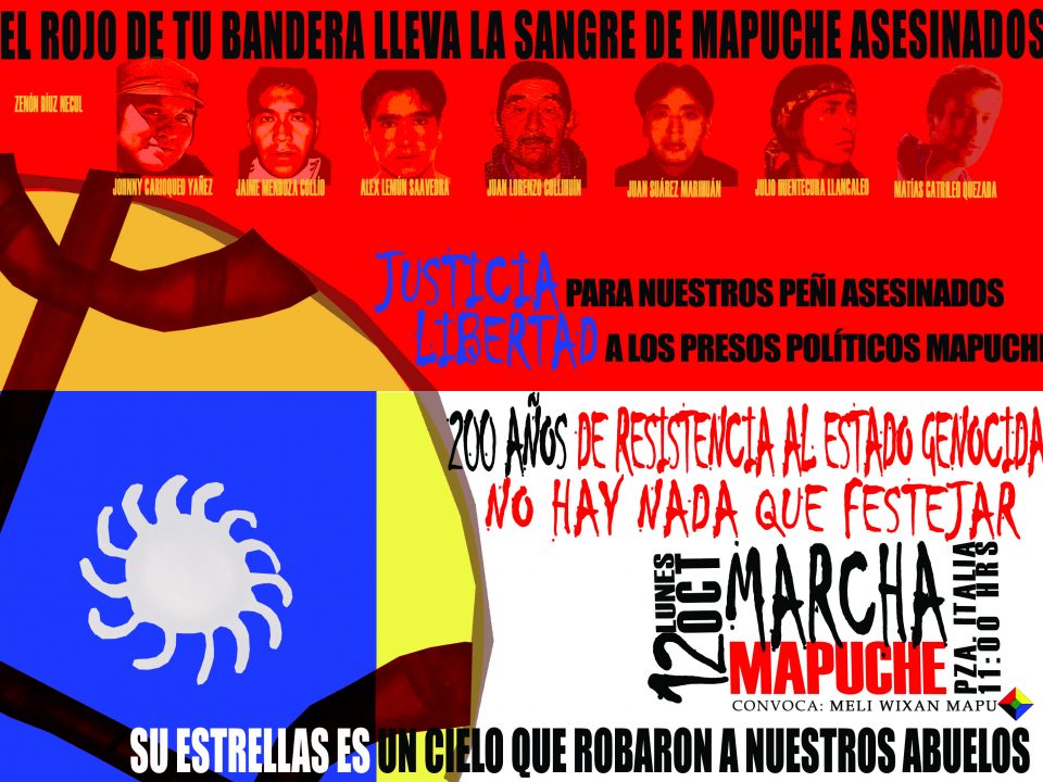 Afiche Marcha Mapuche 2009 Santiago