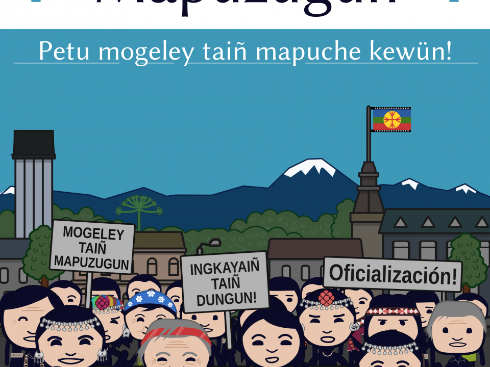 Afiche Marcha por la Oficialización del Mapuzugun 2015